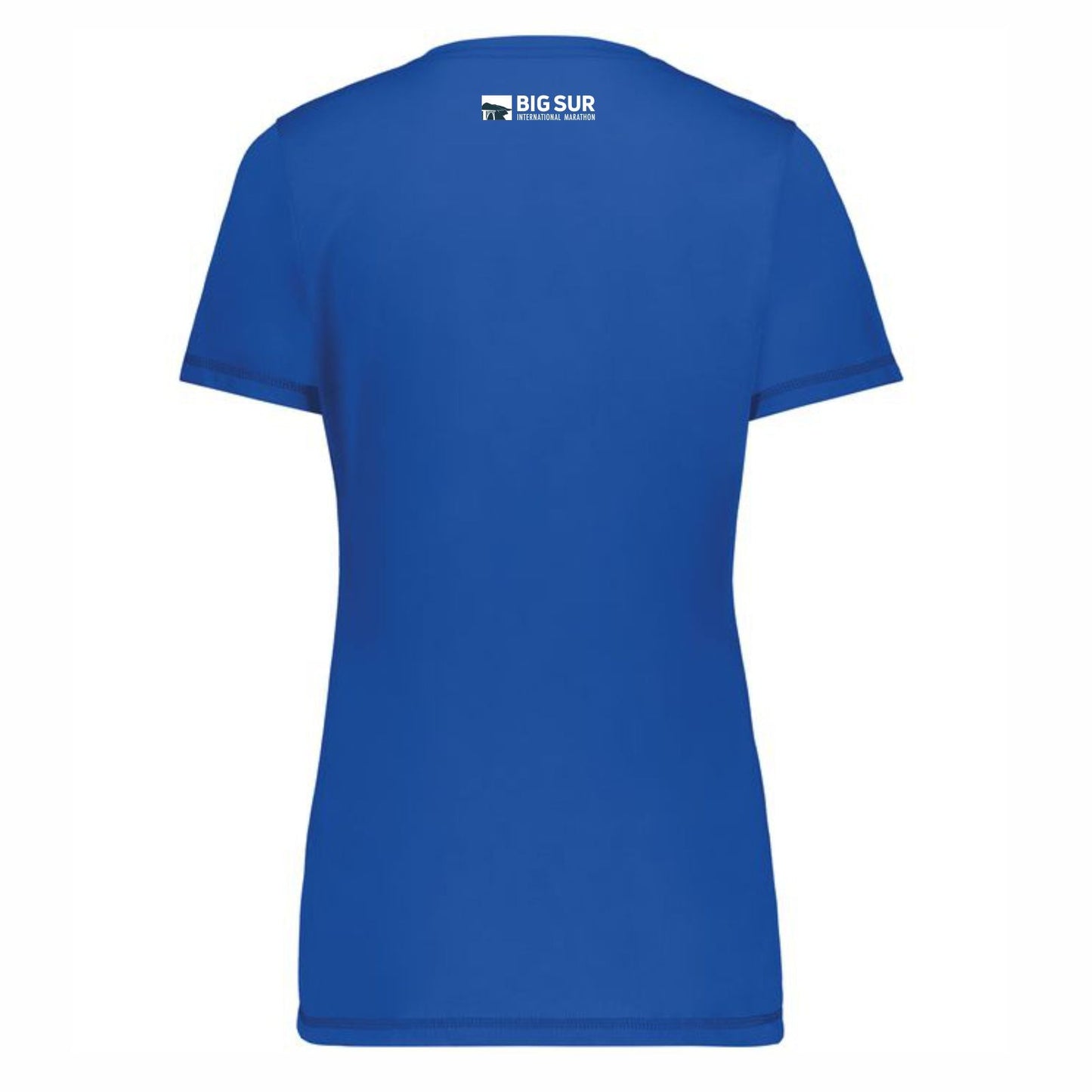 BSIM Women's SS Tech V-Neck Topstitch Tee - Royal - Waves