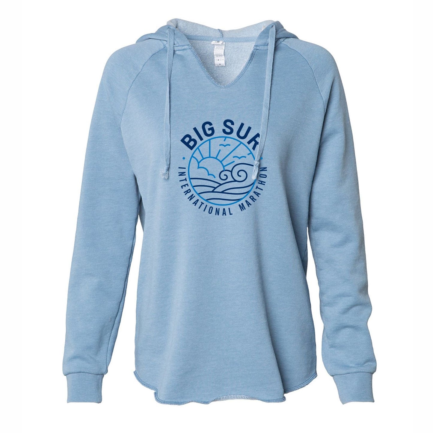 BSIM Women's Garment-Washed Hoody -Blue- Mosaic