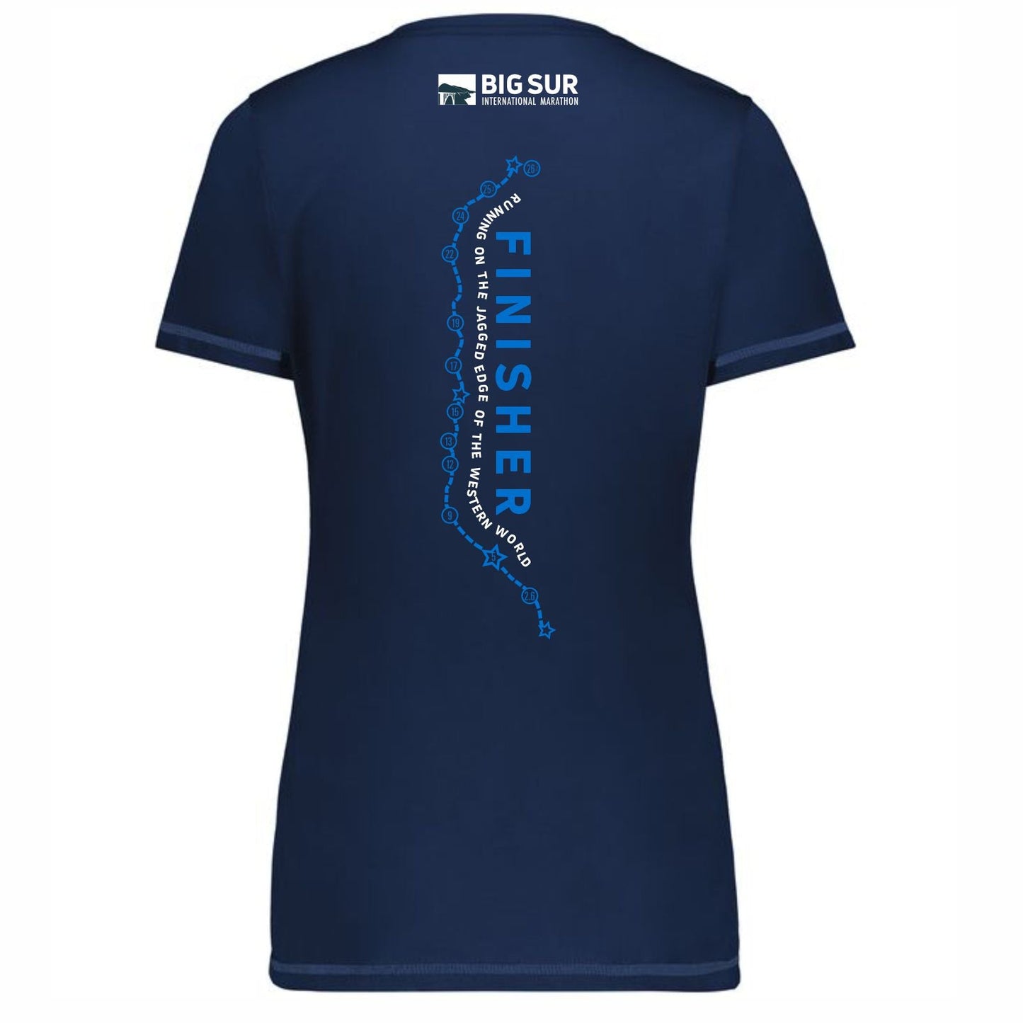 BSIM Women's Tech V-Neck Topstitch Tee -Navy- Finisher 23
