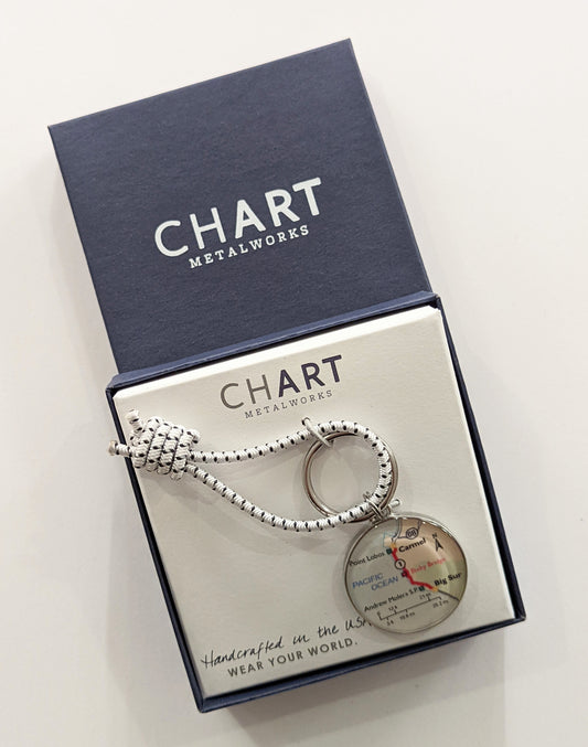 BSIM Rope Wrist Keychain, Map Pendant