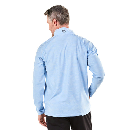 BSIM Men's Jacquard Eco 1/4 Zip -Peri Blue- Embroidery
