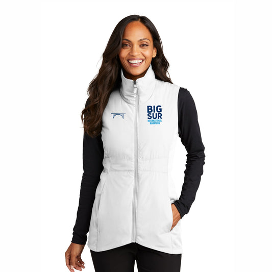 BSIM Women's Insulated Vest -White- Embroidery