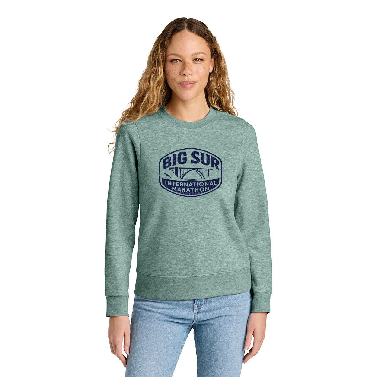 BSIM Women's Fleece Crew -Eucalyptus- Label