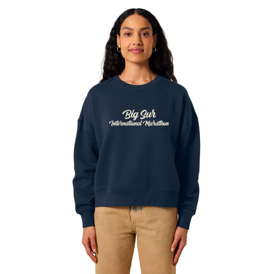 BSIM Women's Fleece Crew -French Navy- Center Embroidery