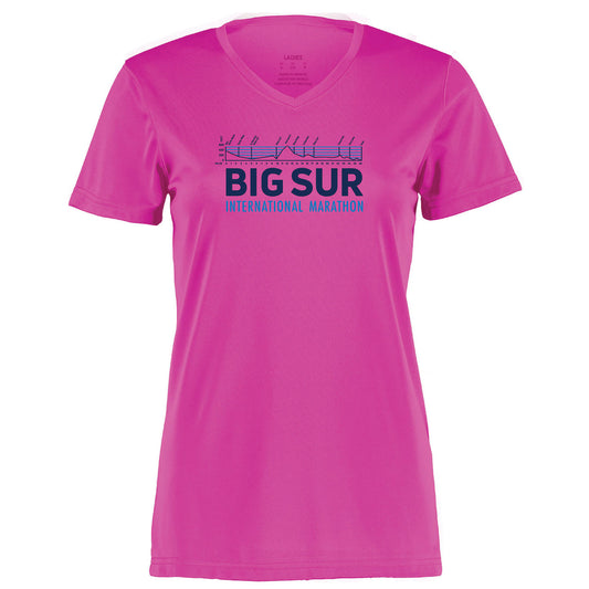 BSIM Women's Tech V-Neck Tee -Power Pink- 2026 Course