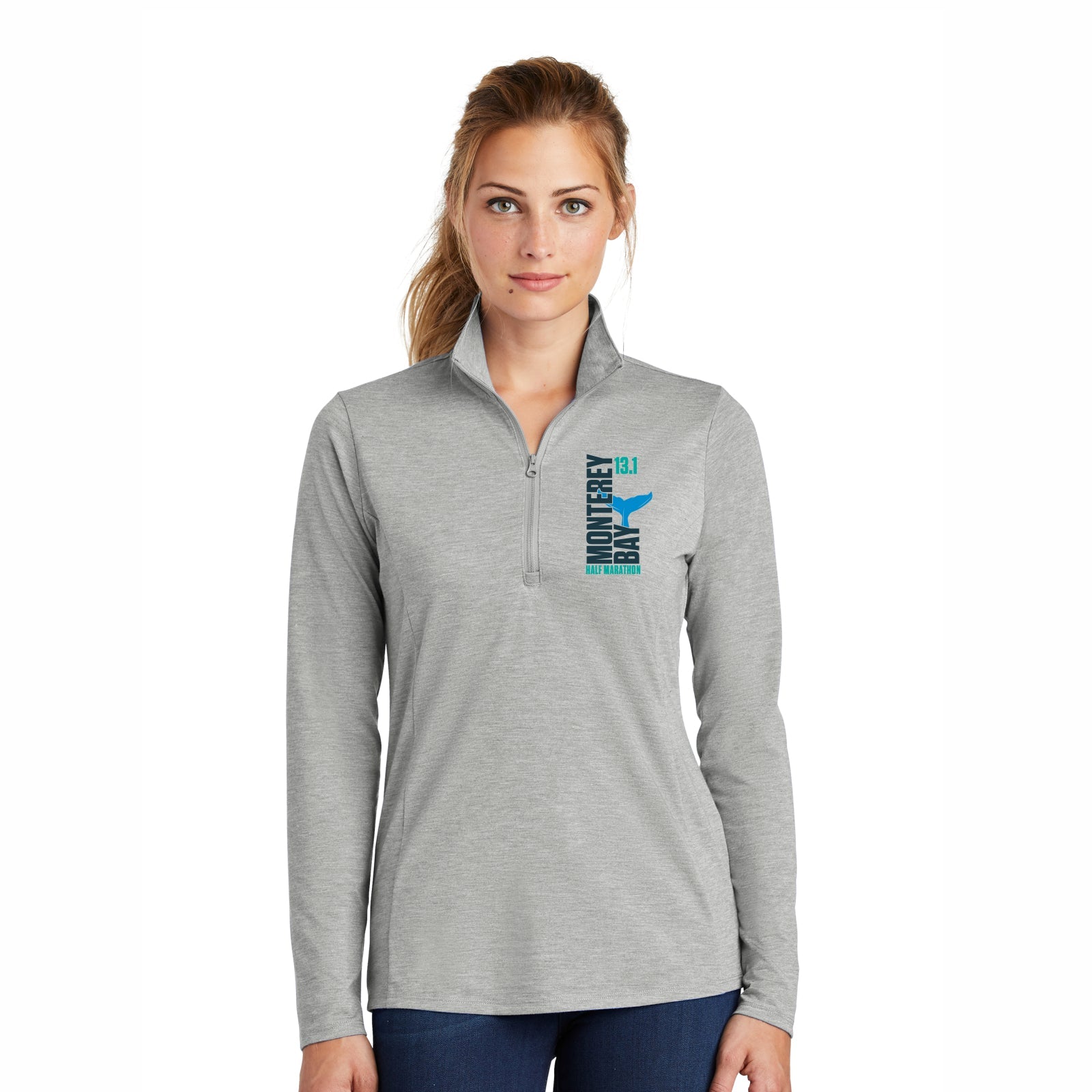 MBH Women's Triblend 1/4 Zip -Light Grey- LCP