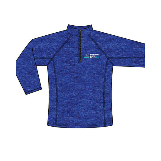 Monterey Bay Half Marathon Men's Performance 1/4 Zip, Cobalt Heather - BSIM Store