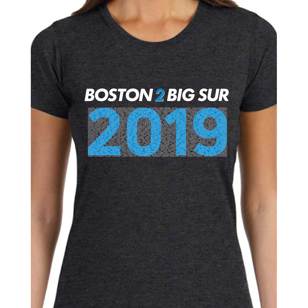 Boston 2 Big Sur 2019 Women's Names Tee, Carbon - BSIM Store
