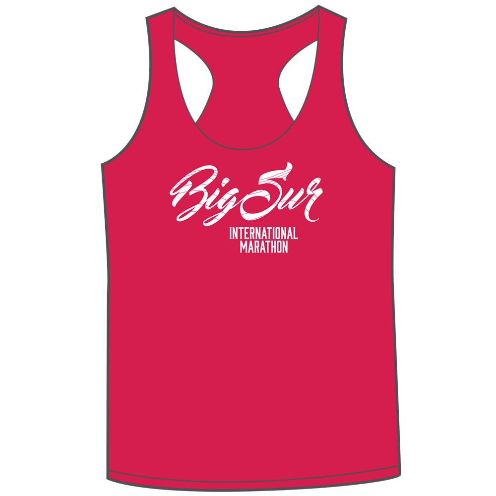 Big Sur International Marathon Women's Racerback Tank, Hibiscus - BSIM Store