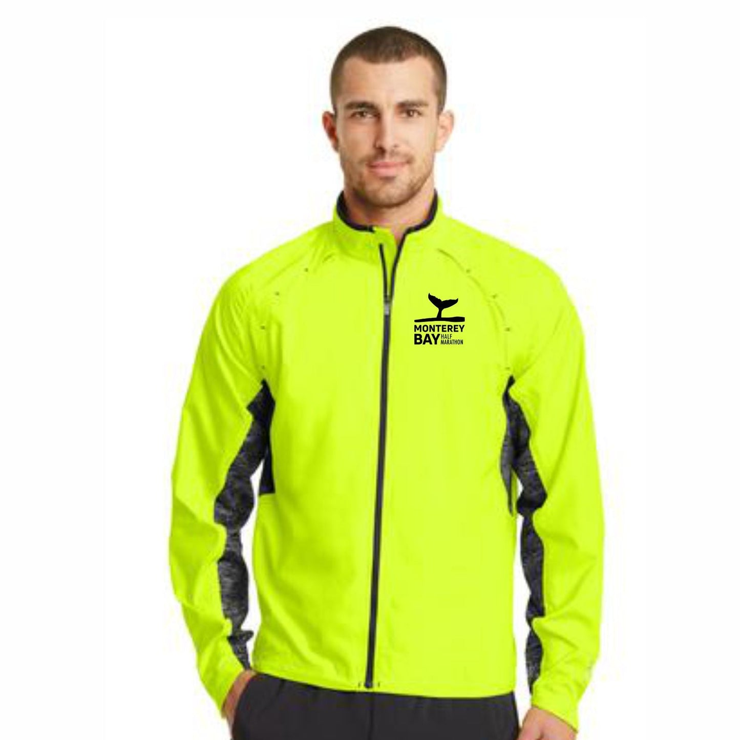 MBH Men's Reflective Zip DWR Shell -Pace Yellow- Embroidery